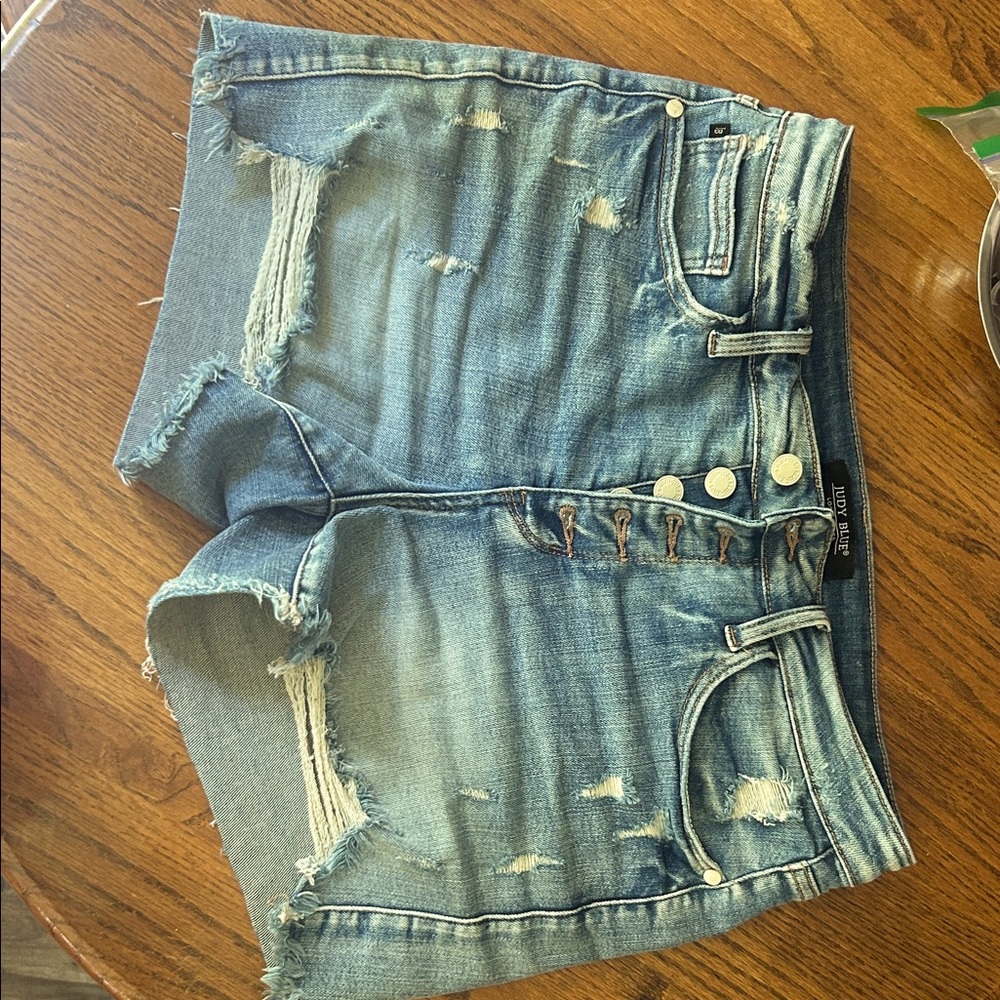 Judy Blue Light Blue Distressed Jean Shorts